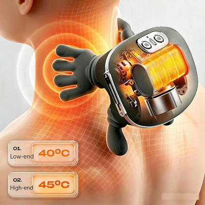 Electric Bionic Hand Neck & Shoulder Massager - 3D Kneading, Heating, Rechargeable Wireless Portable, Adjustable Speed, Lightweight, Unisex, Easy-To-Use Panel, Cervical Massagers for Neck and Back Pain Relief, Back/Body Active Routine Support